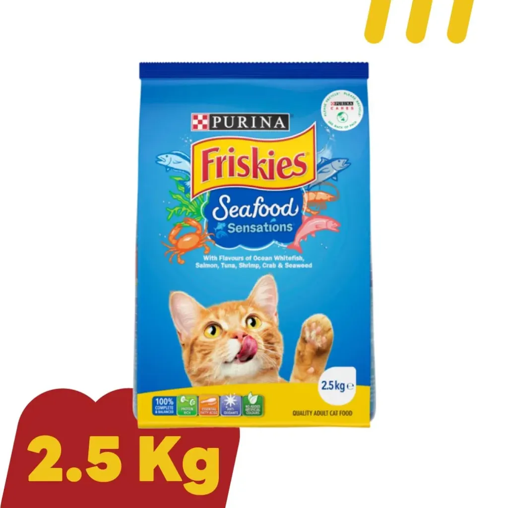 Purina Friskies 2.5Kg.(ฟ้า) อาหารแมวโต สูตรซีฟู๊ด