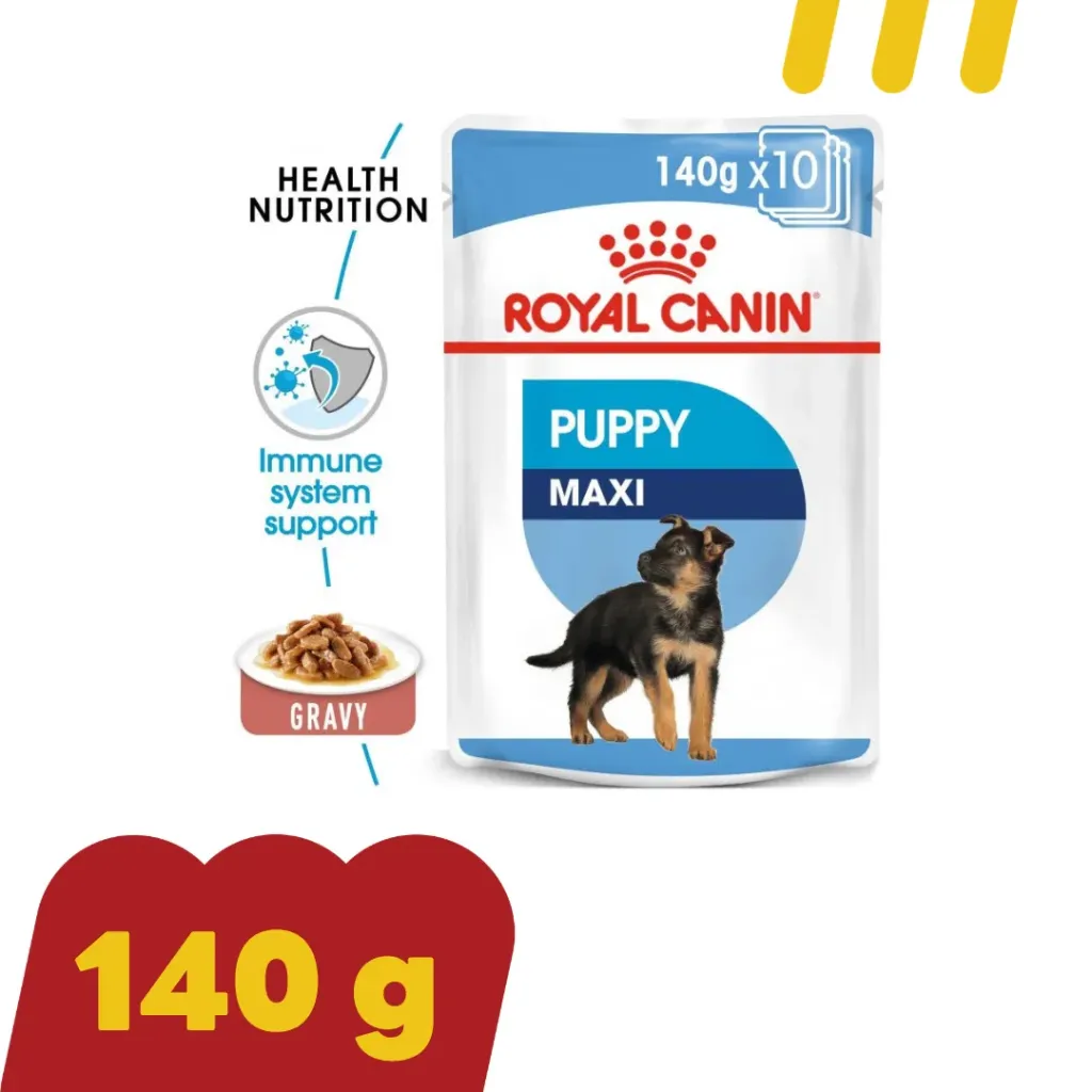 [11-ROYA-L0030] Royal Canin 140g (ฟ้า) อาหารลูกสุนัข Puppy Maxi