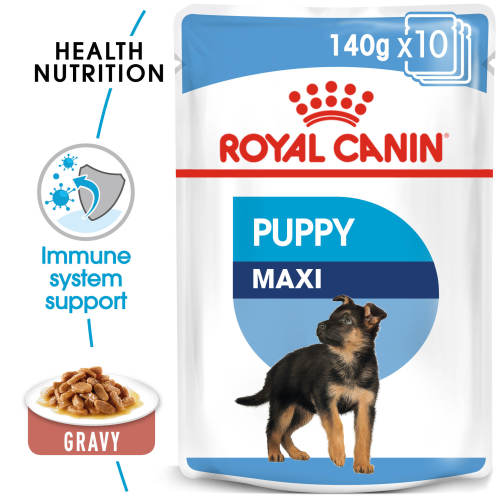 [11-ROYA-L0030] Royal Canin 140g (ฟ้า) อาหารลูกสุนัข Puppy Maxi