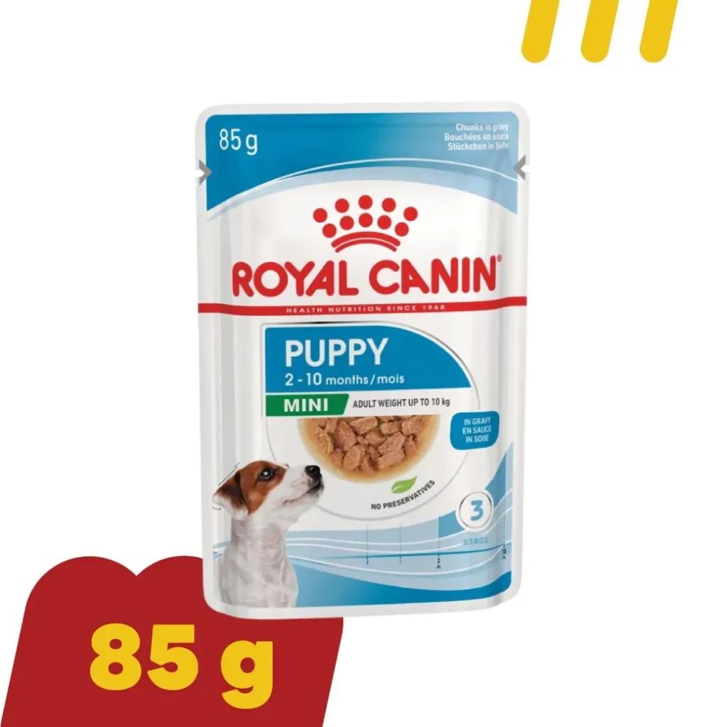Royal Canin 85g (ฟ้า) อาหารลูกสุนัข Puppy Mini