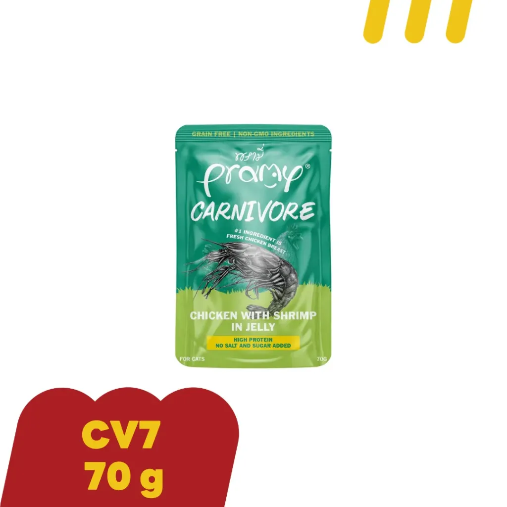 Pramy Carnivore CV7 70g  ไก่กับกุ้งในเจลลี่