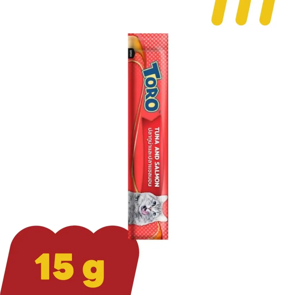(ขนมแมวเลีย) โทโร่ 15gx5Pcs(แดง) (Creamy)ปลาทูน่าและปลาแซลมอน (แบบซอง)
