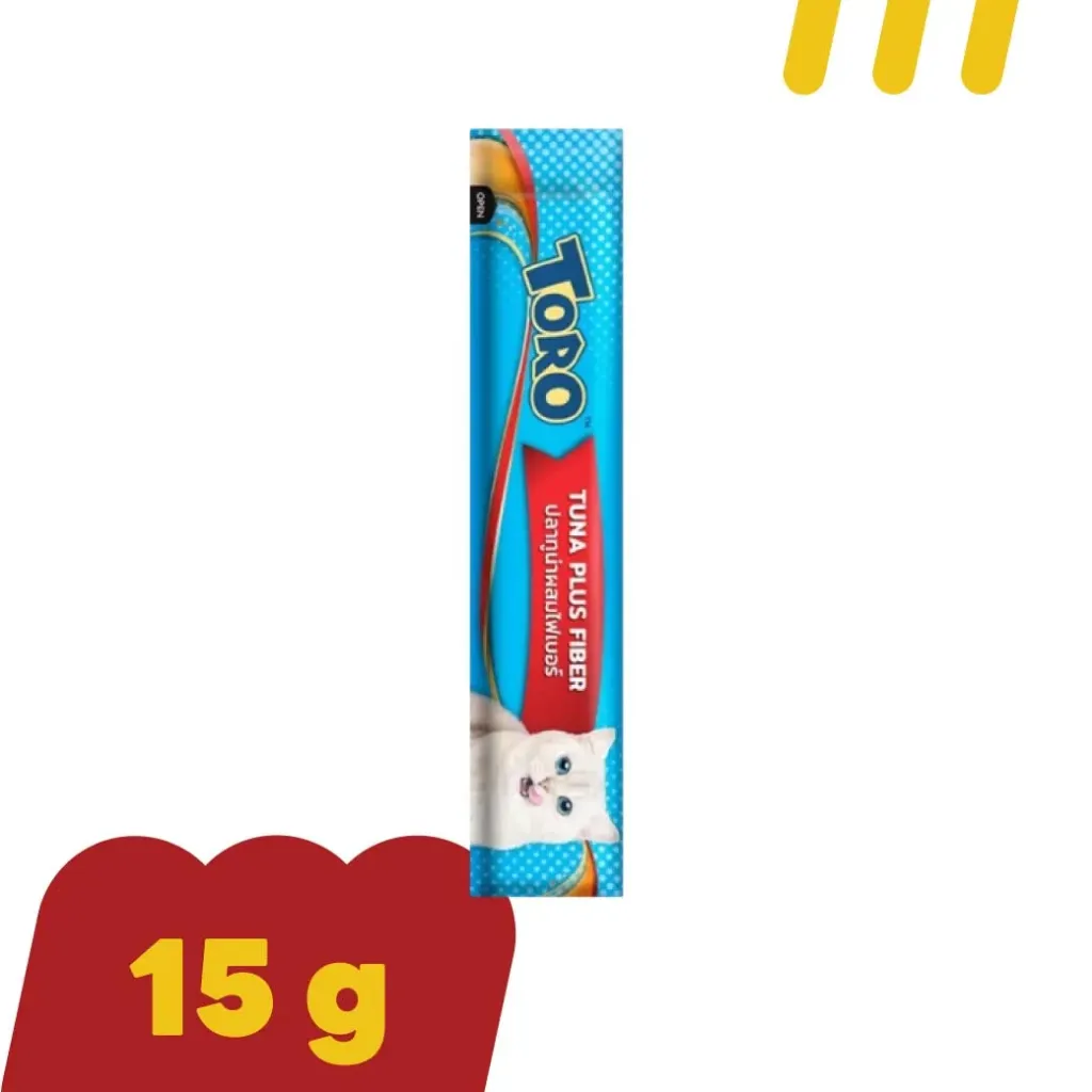 (ขนมแมวเลีย) โทโร่ 15gx5Pcs(ฟ้า) (Creamy)ปลาทูน่าผสมไฟเบอร์ (แบบซอง)