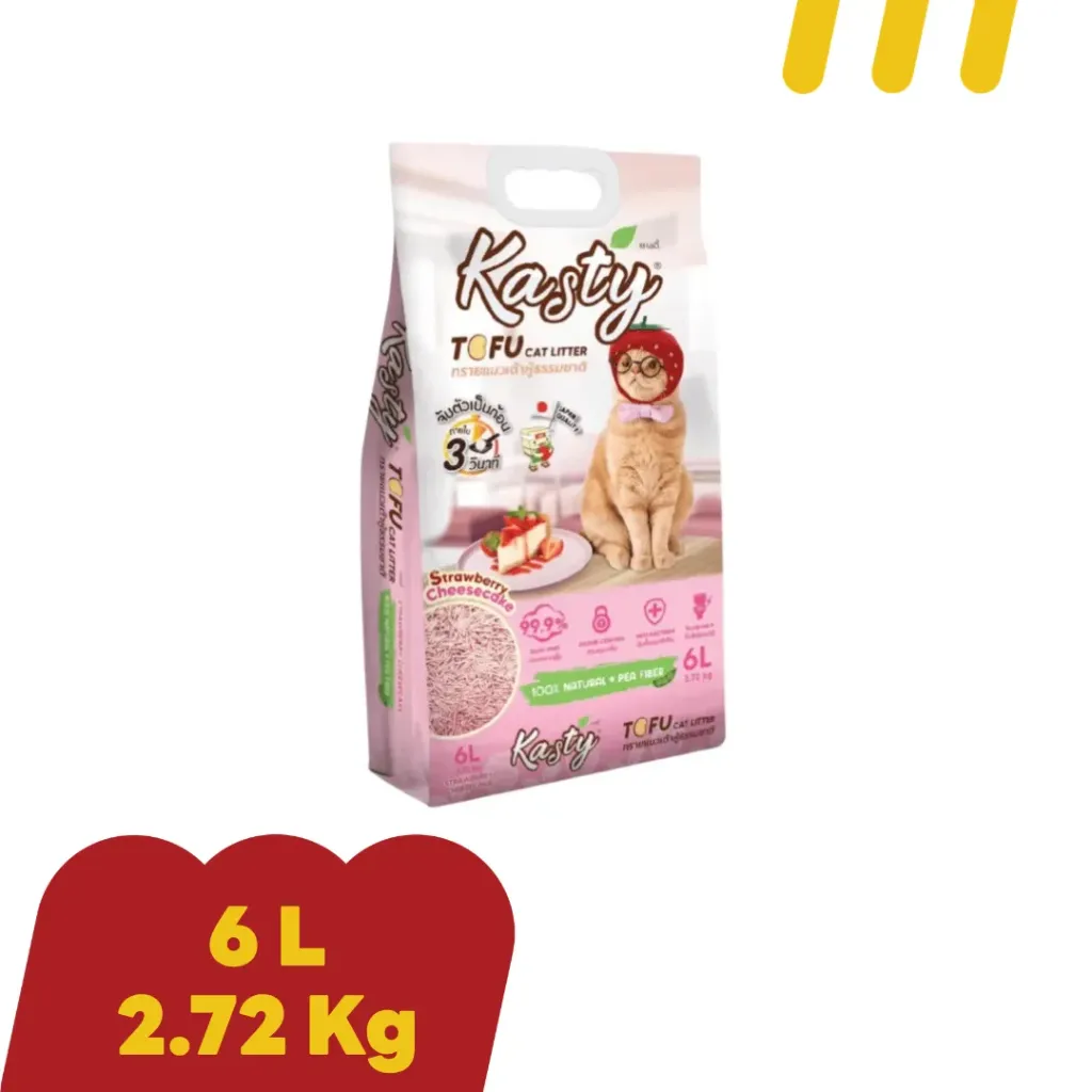 Kasty 6L (ToFu) ทรายแมว (เต้าหู้) Strawberry