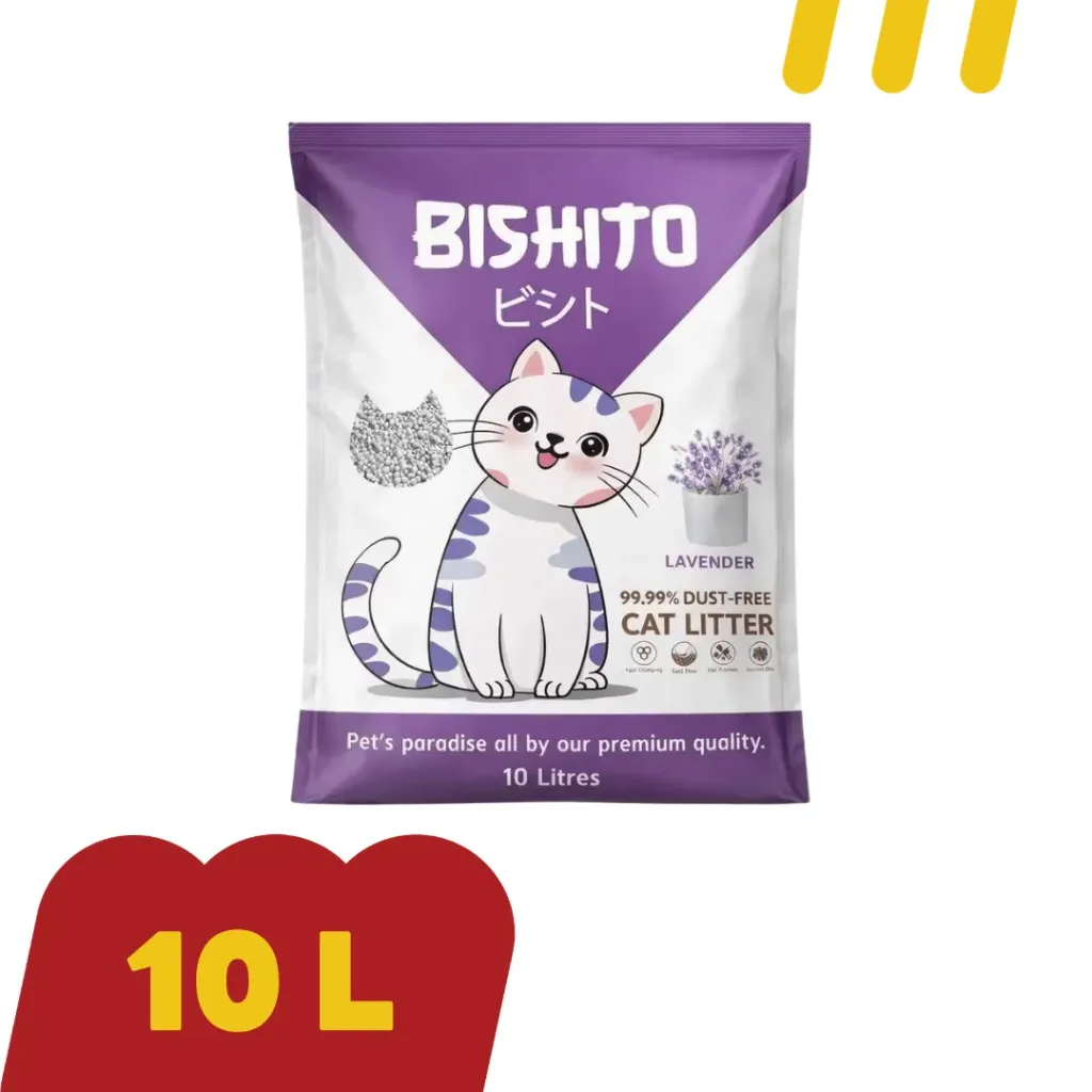 Bishito 10L (สีม่วง) ทรายแมว กลิ่น ลาเวนเดอร์