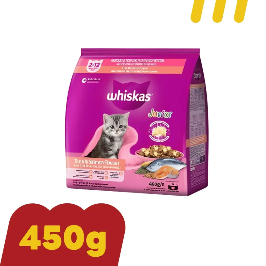 Whiskas 450g   ลูกแมว รสทูน่าและแซลมอน