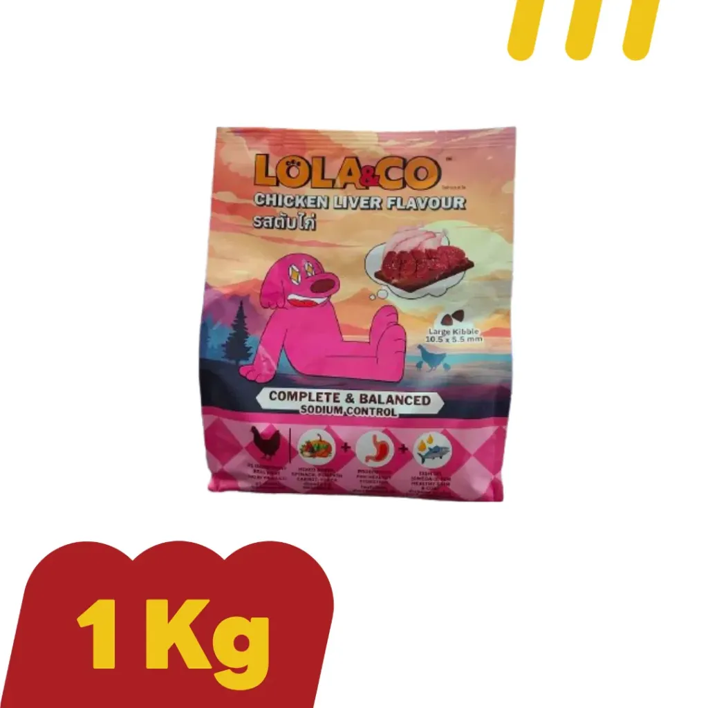 [11-LOLA-&CO024] Lola&Co 1Kg.  อาหารสุนัข รสตับไก่