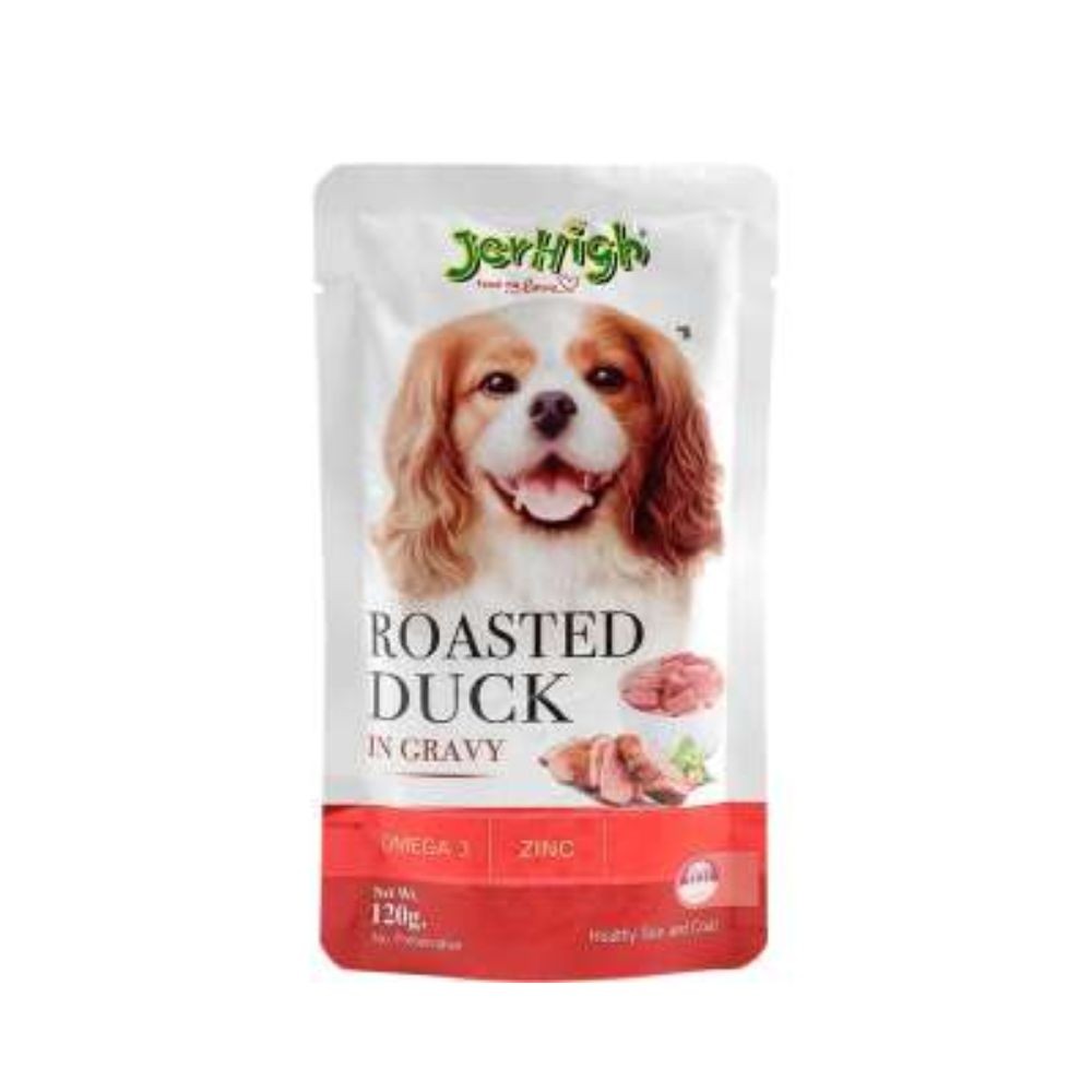 JerHigh 120g อาหารสุนัข สูตรเนื้อเป็ดย่างในน้ำเกรวี่