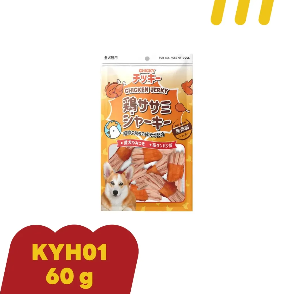 [11-CHIC-KY0012] Chicky (KYH01) 6ชิ้น อกไก่พันปลาเส้นม้วนขนมสุนัข