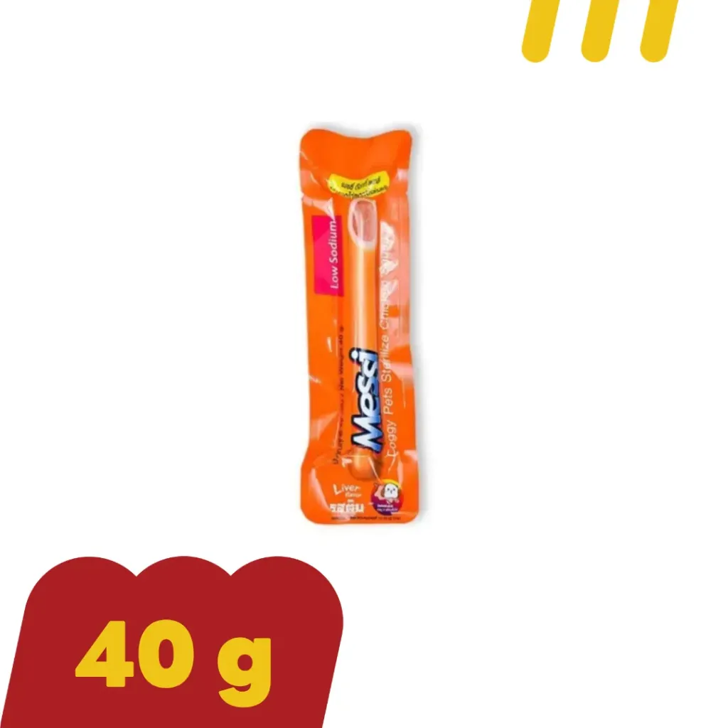 [11-MESS-I002] Messi 40g (ส้ม) เพทส์ไส้กรอกไก่สเตอริไรซ์รสตับ