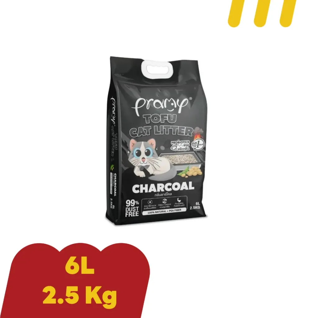 Pramy ToFu Cat Litter 6L ทรายเต้าหู้ กลิ่นชาร์โคล