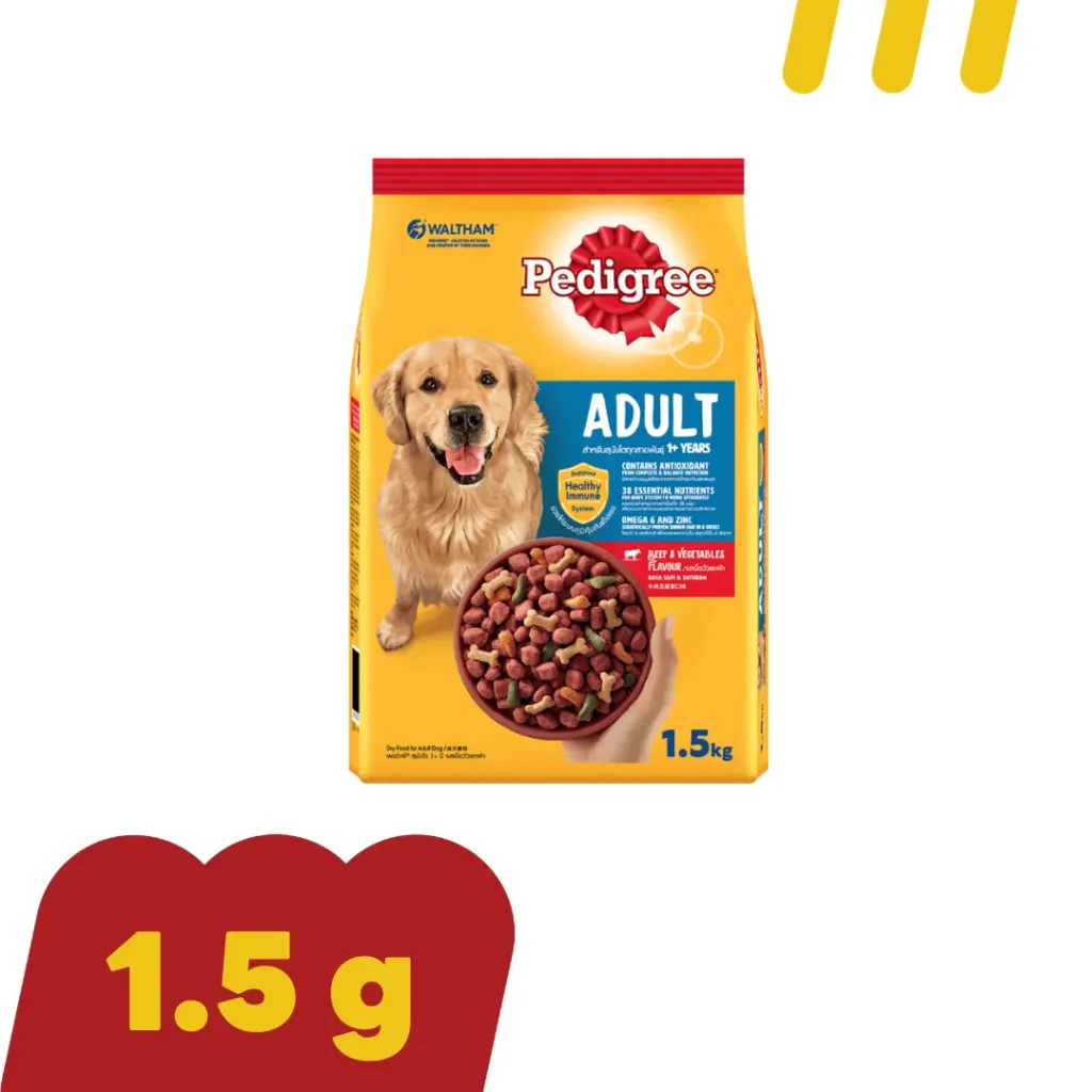 Pedigree 1.5Kg. Adult สำหรับสุนัขโต รสไก่และผัก