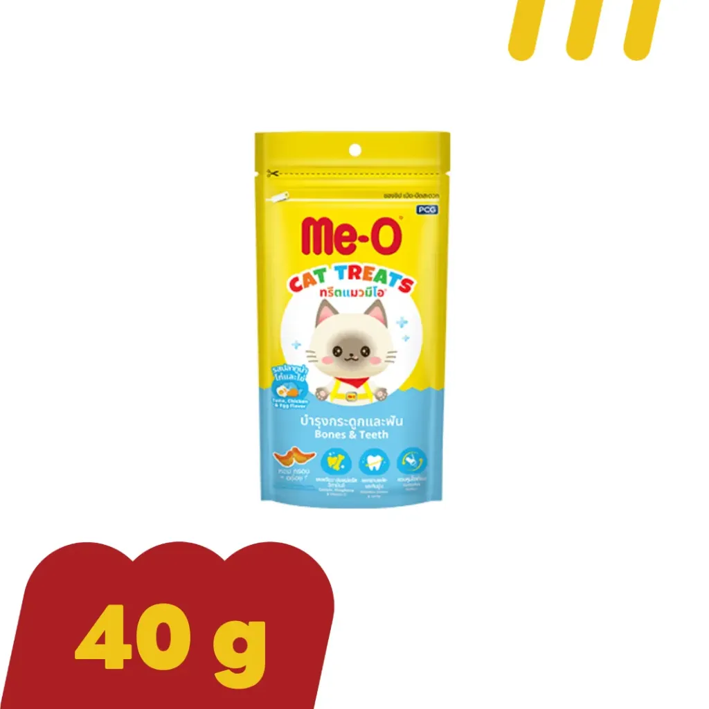 [11-MEOT-100025] Me-O 50g (ขนมแมว) (ฟ้า) ทรีตแมวมีโอ สูตรบำรุงกระดูกและฟัน