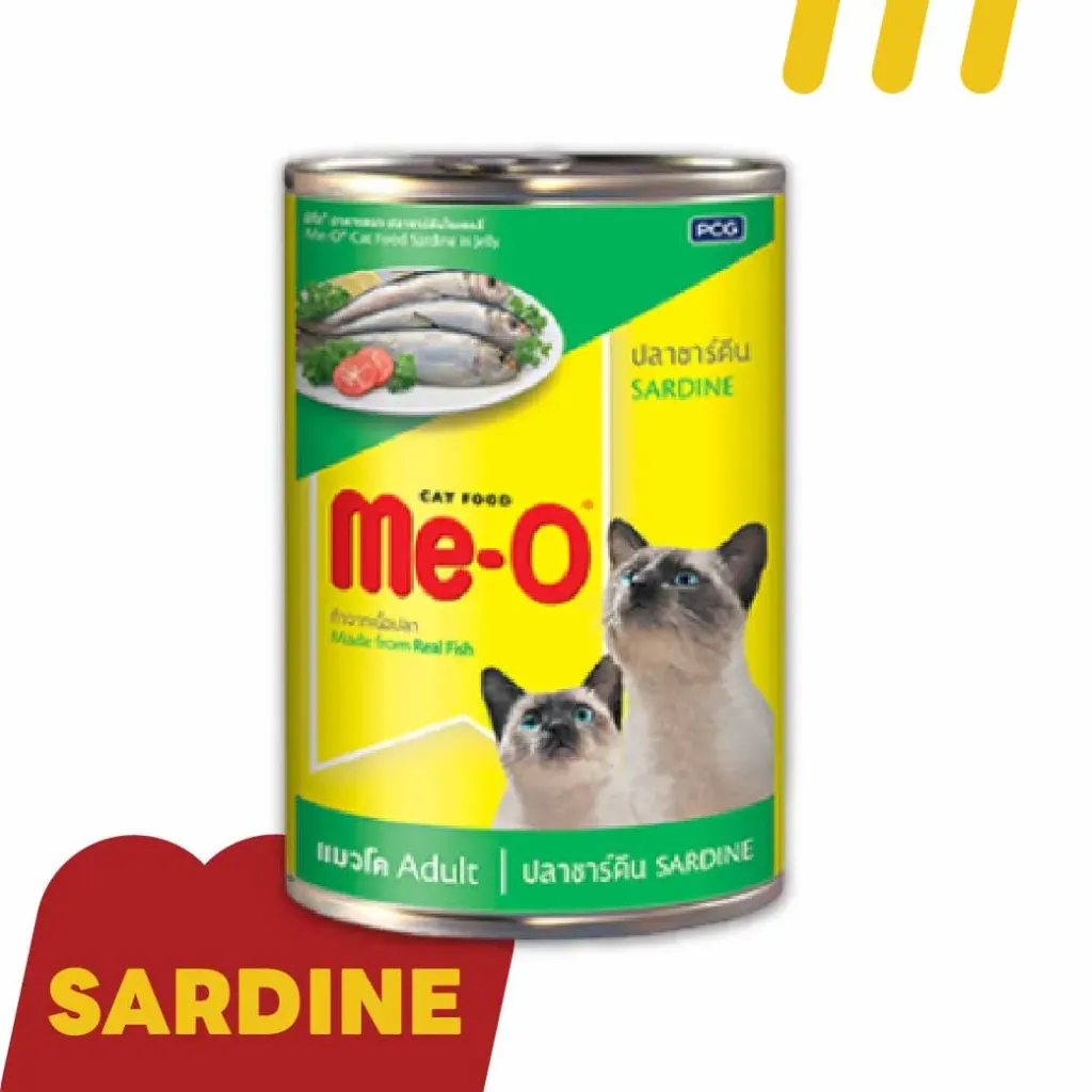 Me-O 400g/กระป๋อง (เขียว) (อาหารแมว) ปลาซาร์ดีนในเยลลี่