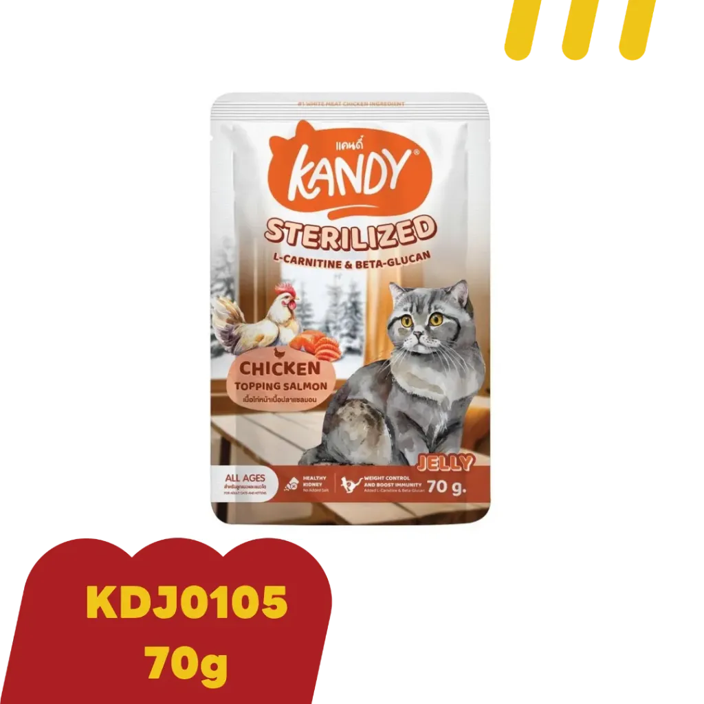 Kandy KDJ0105 เนื้อไก่หน้าเนื้อปลาแซลมอน