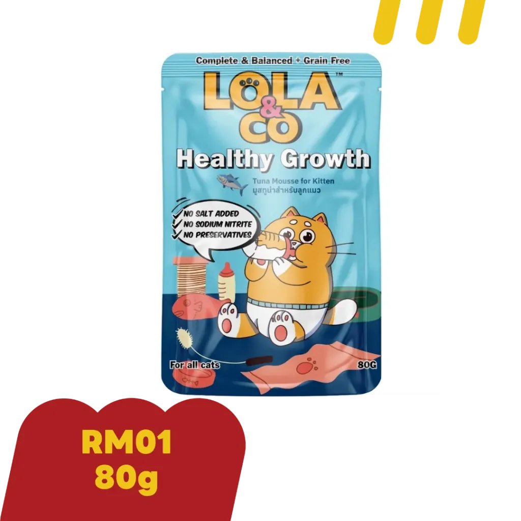 Lola&Co 80g HealthyGrowth RM01 มูสทูน่าสำหรับลูกแมว