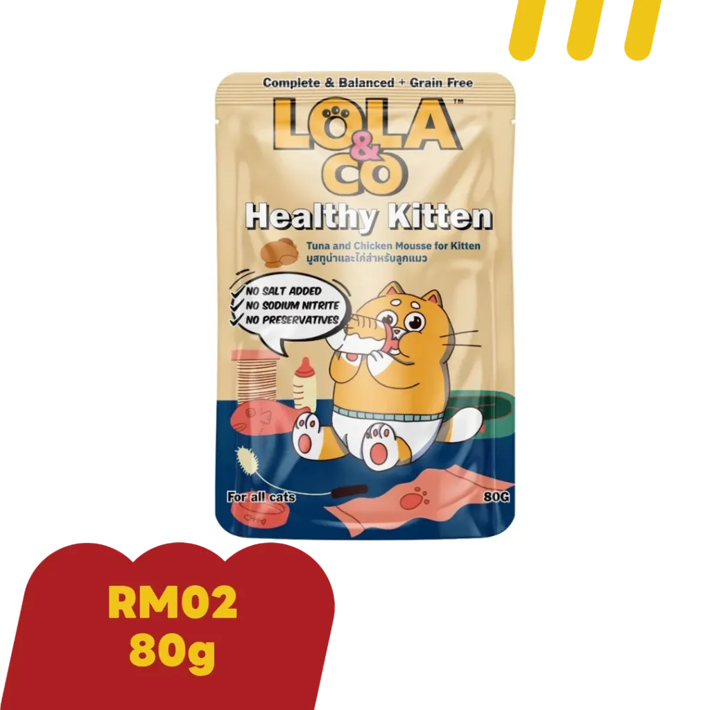 [11-LOLA-&CO023] Lola&Co 80g HealthyGrowth RM02 มูสทูน่าสำหรับลูกแมว