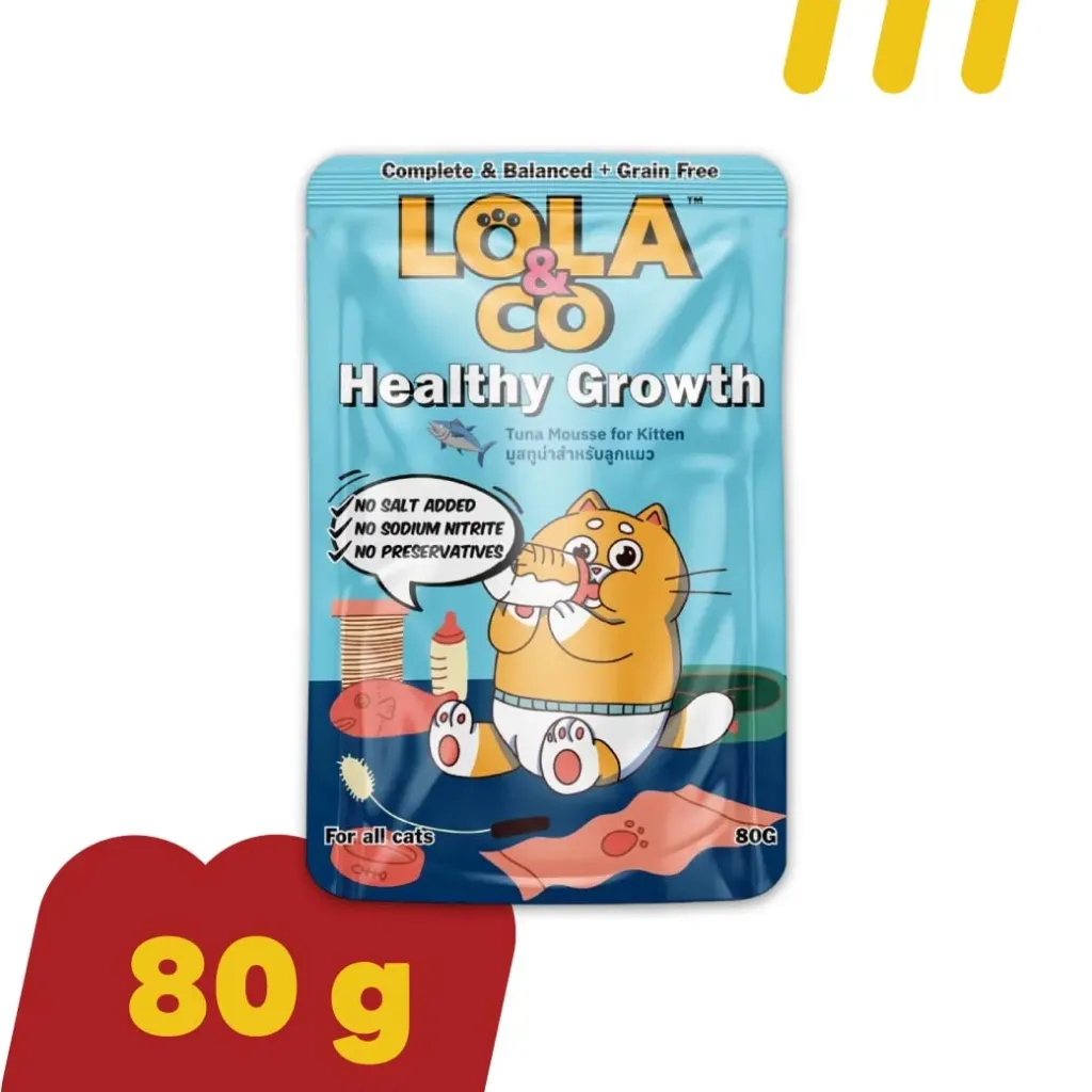 Lola&Co 80g HealthyGrowth RM02 มูสทูน่าสำหรับลูกแมว
