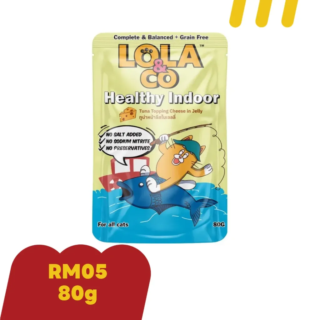 Lola&Co 80g HealthyIndoor RM05 ทูน่าหน้าชีสในเจลลี่