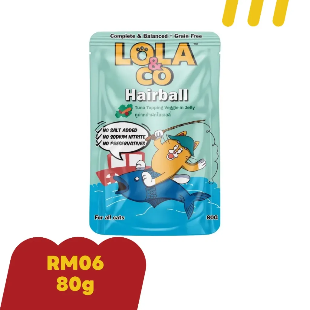 Lola&Co 80g Hairball RM06 ทูน่าหน้าผักในเจลลี่