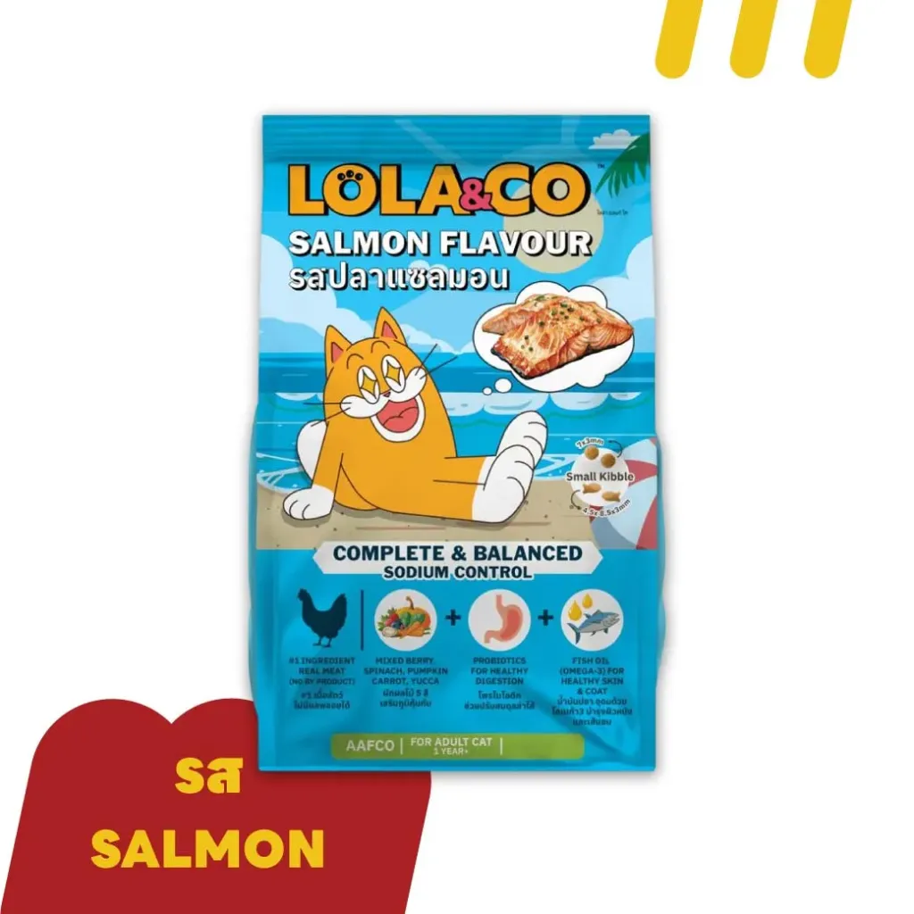 Lola&Co 1Kg อาหารแมว รสปลาแซลมอน