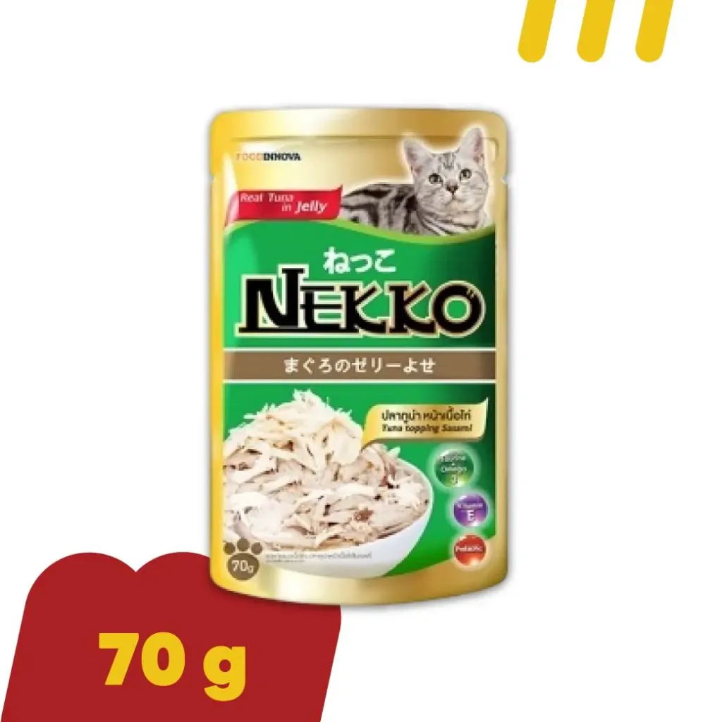 Nekko 70g NP2 (อาหารแมว) ปลาทูน่าหน้าเนื้อไก่ในเยลลี่