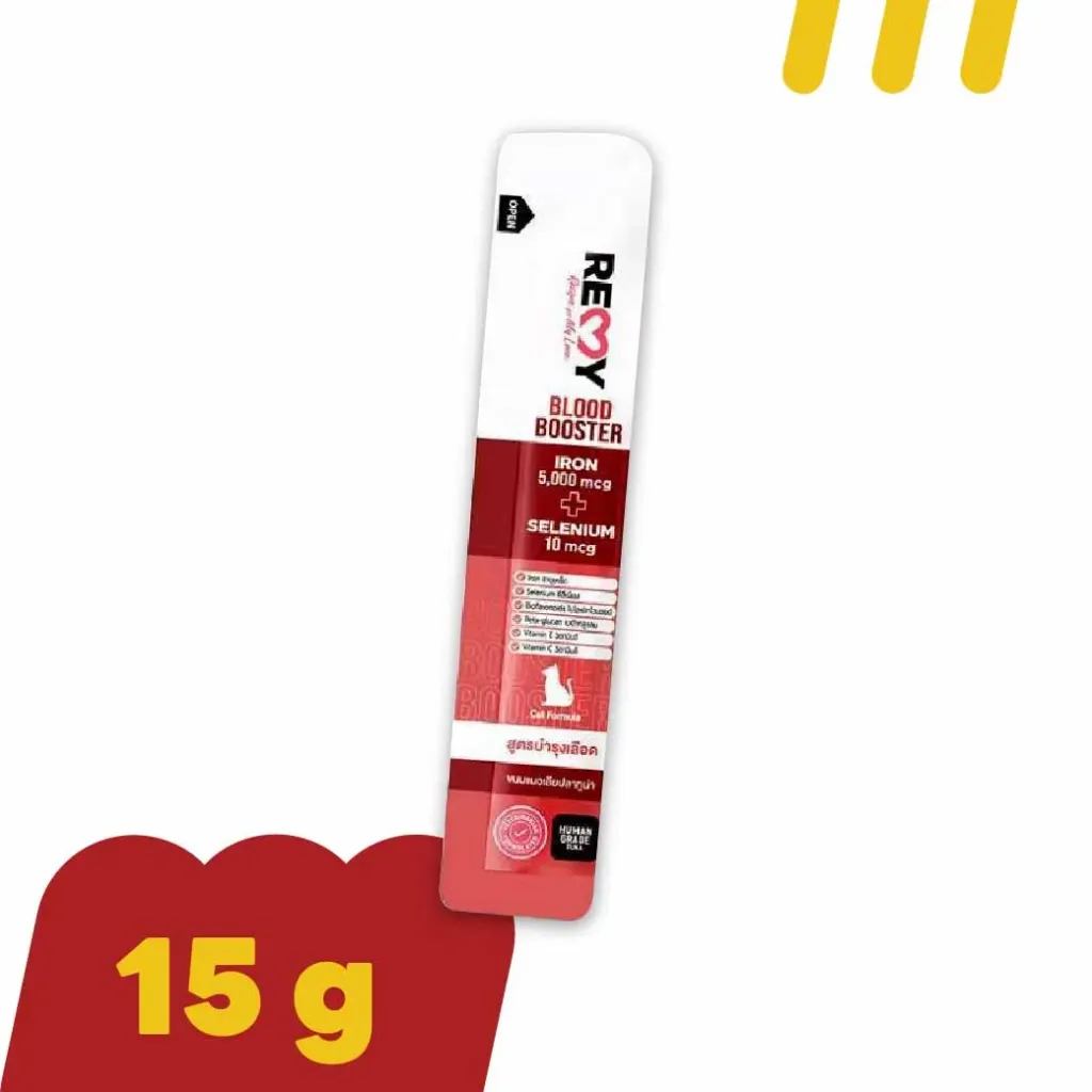 [REMY-M004] Remy Blood Booster 15gx4 (ขนมแมว) สูตรบำรุงเลือด (แดง)