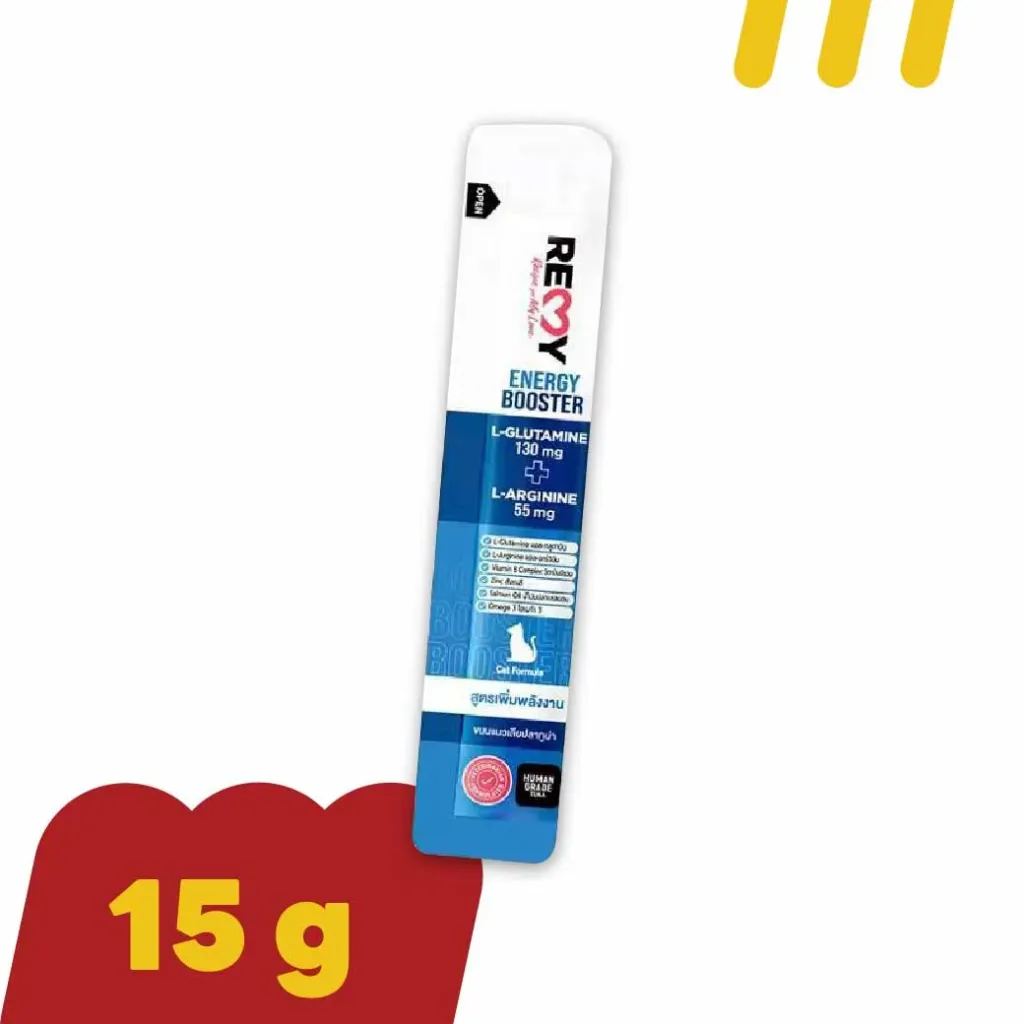 [REMY-M005] Remy Energy Booster 15gx4 (ขนมแมว) สูตรเพิ่มพลังงาน (น้ำเงิน)