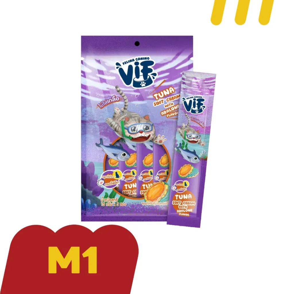[11-VIF -0007] VIF M1 Soft Cream แมวเลีย รสหอยเป๋าฮื้อ