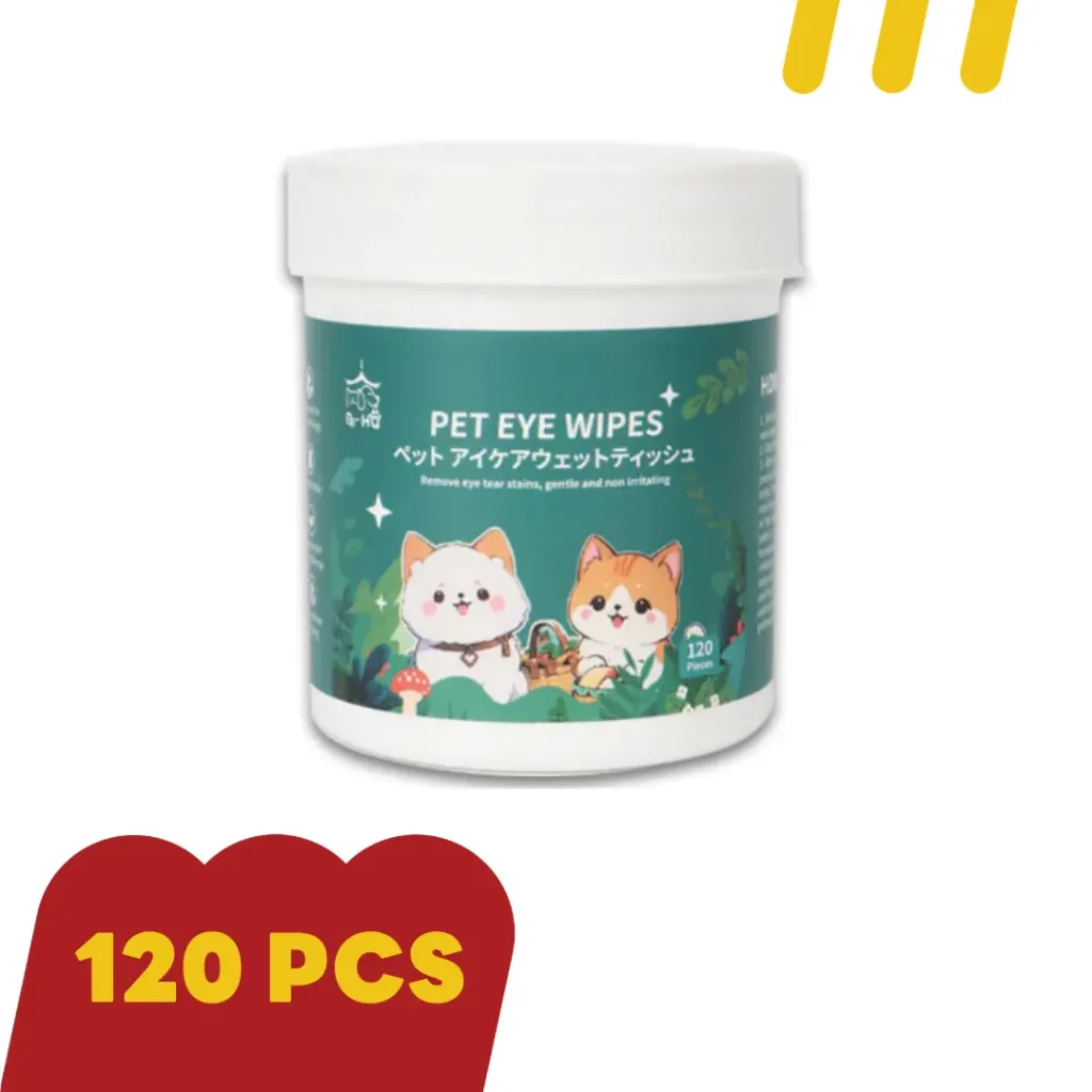 [11-5101-00018] Pet Eat Wipes 120แผ่น สีเขียว สำหรับแมวสุนัขและ