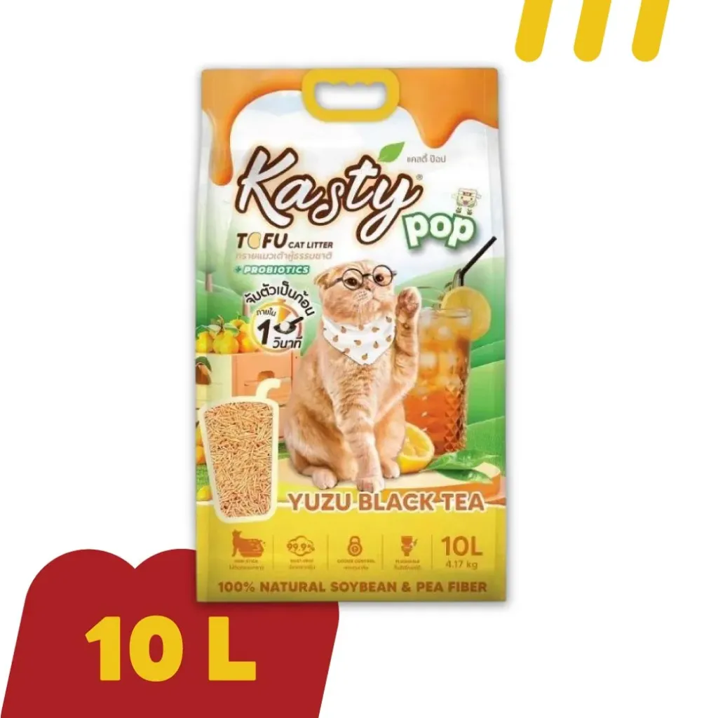 [11-KAST-Y10L07] Kasty 10L (ToFu) ทรายแมว (เต้าหู้) YuzuBlackTea