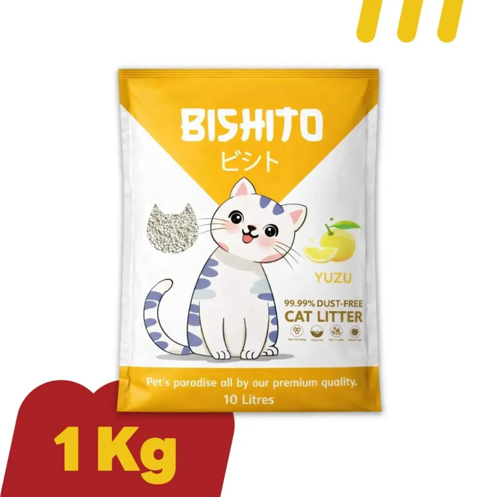 Bishito 10L (สีส้ม)  ทรายแมว กลิ่น  "ส้มยูสุ"