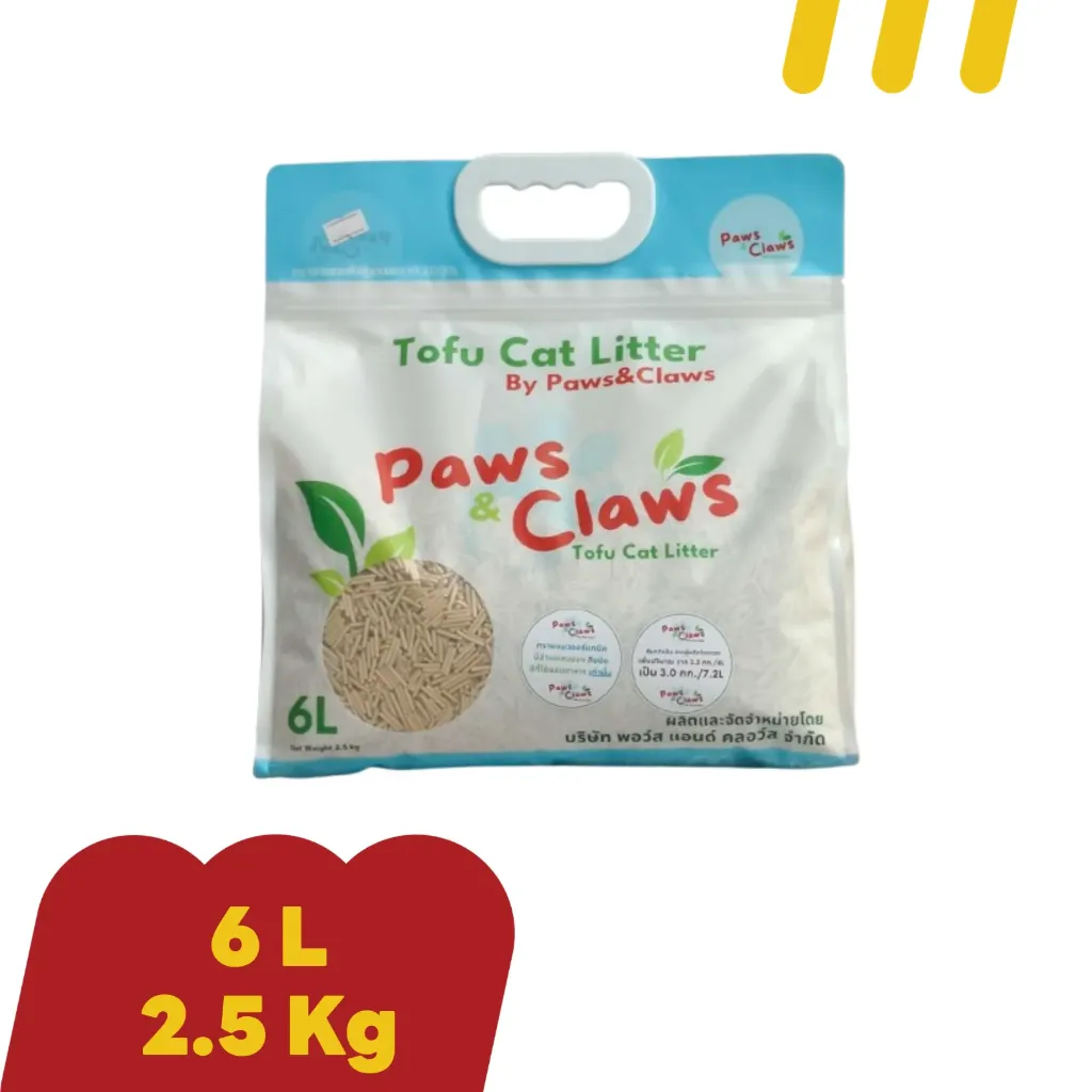 Tofu Cat Litter 6L By Paws&Claws (ไม่มีสี)