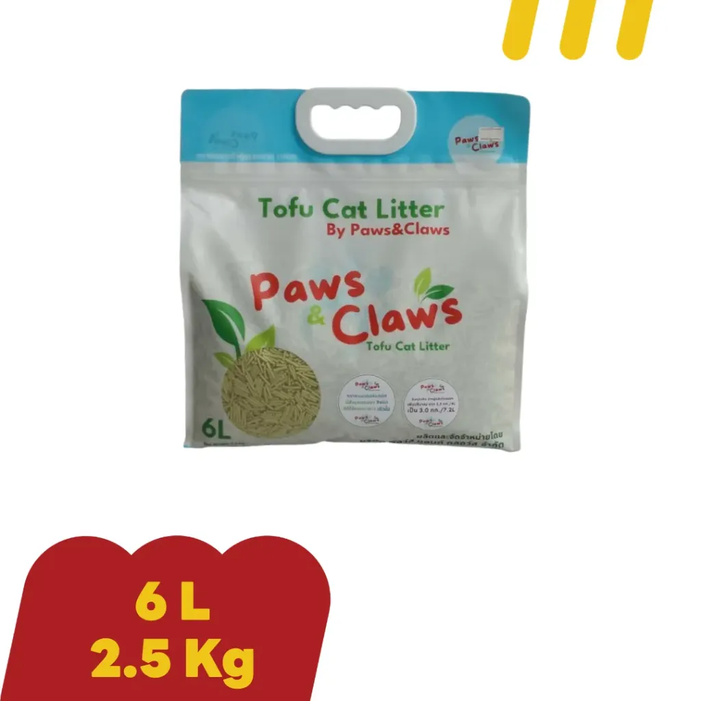 Tofu Cat Litter 6L By Paws&Claws (สีเขียว)