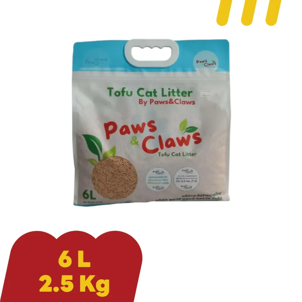Tofu Cat Litter 6L By Paws&Claws (สีแดง)