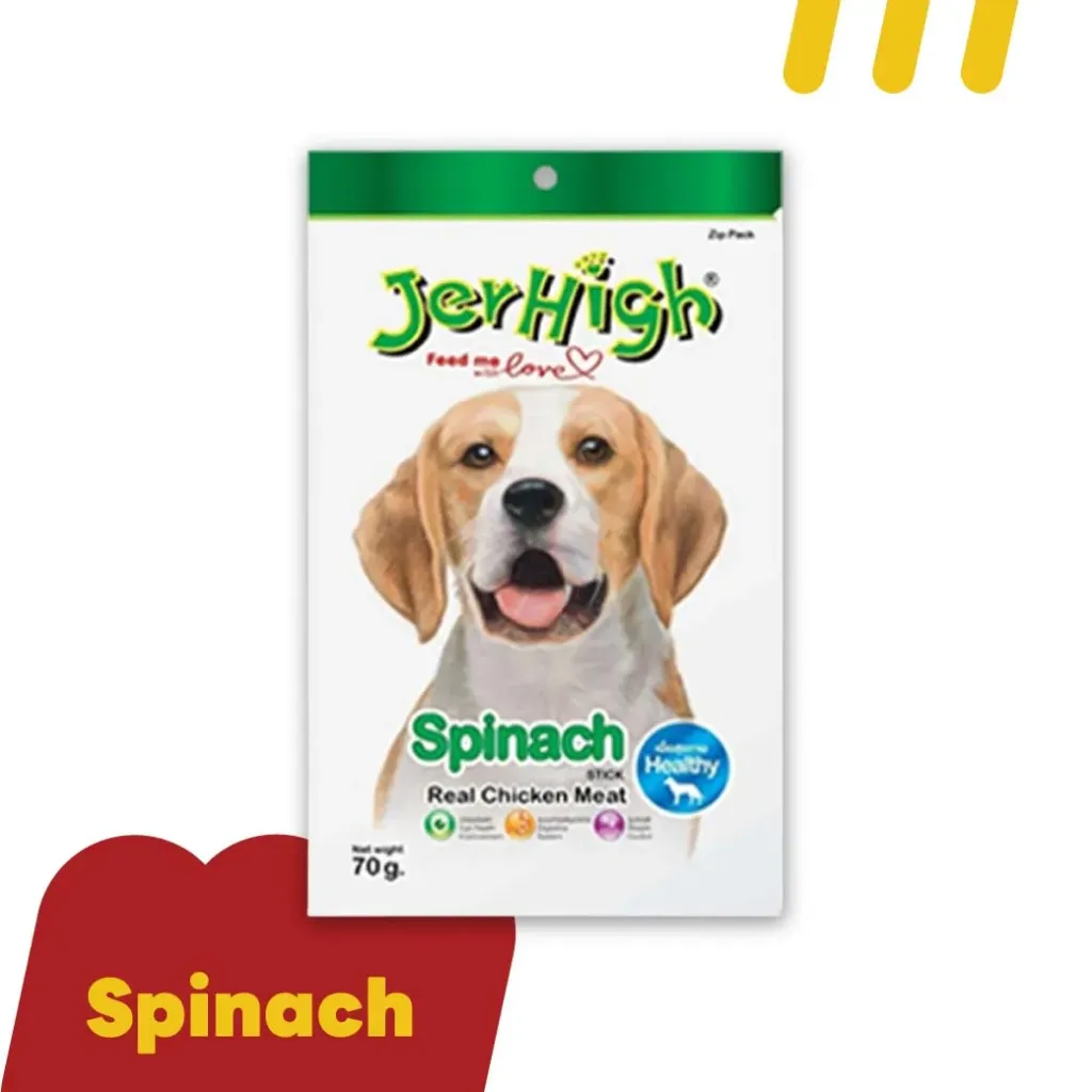 [11-JERH-I0016] JerHigh Real Chicken Meat 60g ขนมสุนัข รสไก่และผักโขม