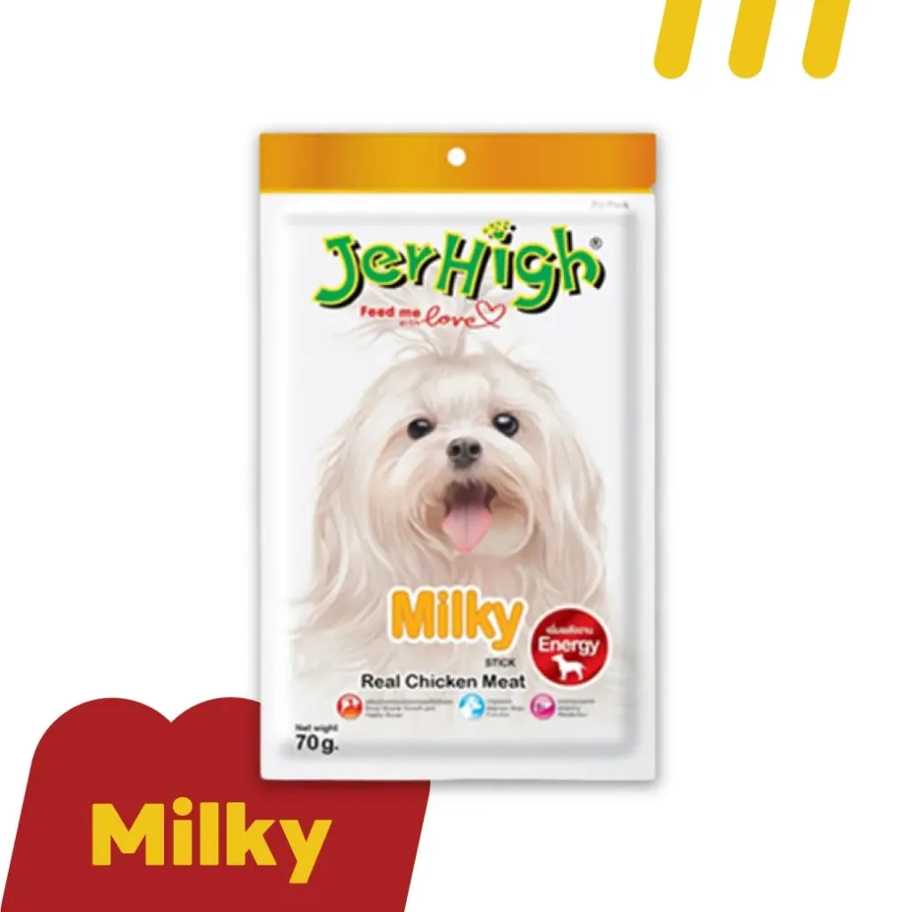 [11-JERH-I0012] JerHigh Real Chicken Milky 60g  ขนมสุนัข รสไก่และนม