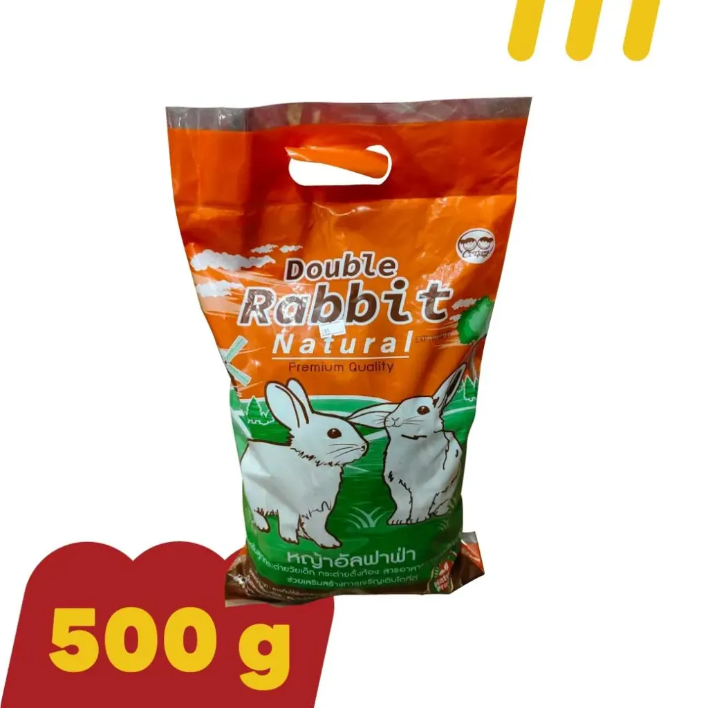[11-5101-00100] Double Rabbit500g หญ้าอัลฟาฟ่า สำหรับกระต่าย