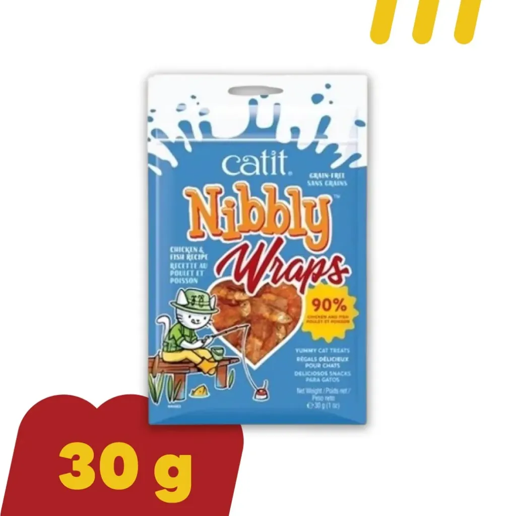 Catit Nibbly 30g (ฟ้า) ชิคเก้นแอนด์ชริมพูเฟลเวอะ