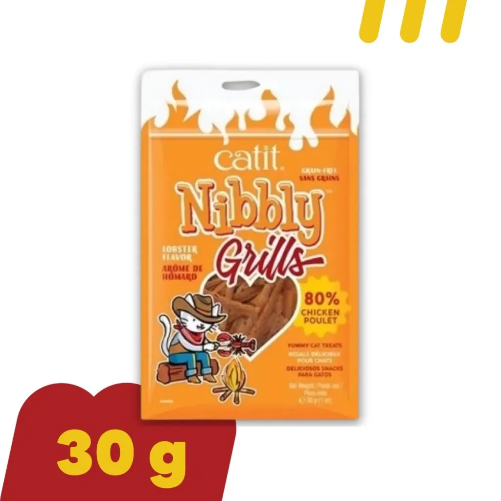 [11-NIB-0005] Catit Nibbly 30g (เหลือง) ชิคเก้นแอนด์ชริมพูเฟลเวอะ