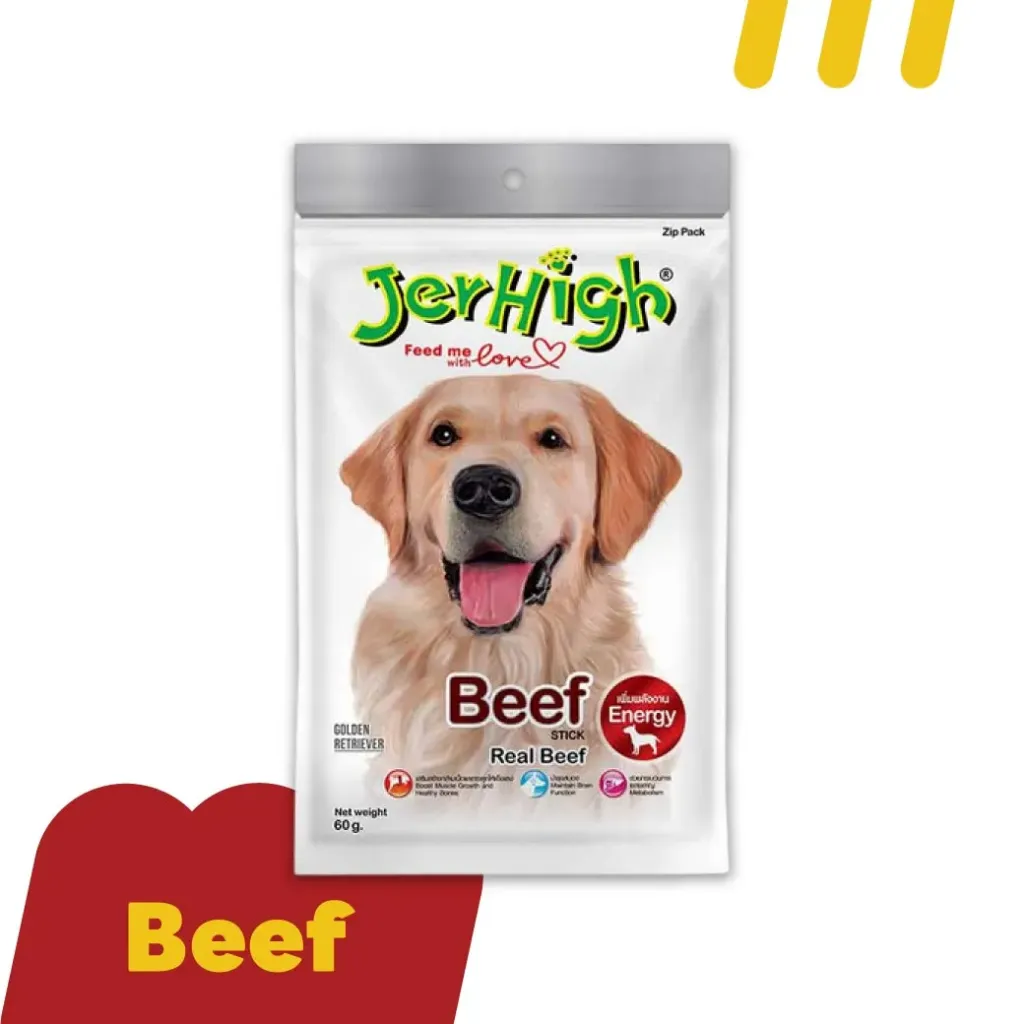 [11-JERH-I0014] JerHigh Real Chicken Beef 60g  ขนมสุนัข รสไก่รสเนื้อ