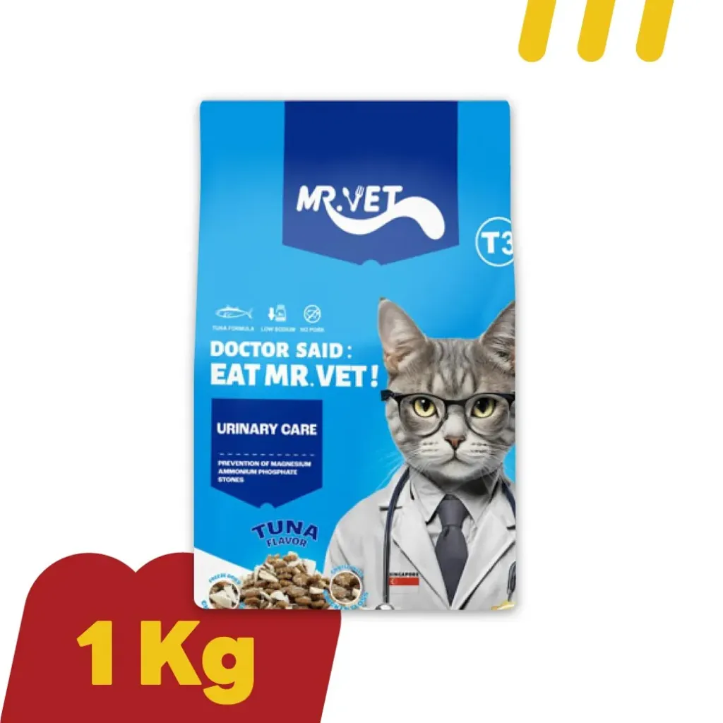 Mr.Vet 1Kg (T3)UninaryCare อาหารแมว สูตรทูน่า"