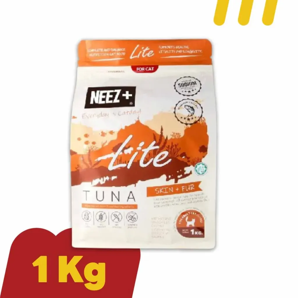 Neez+ 1Kg Lite อาหารแมวรสปลาทูน่า  สูตรบำรุงขนและผิวหนัง